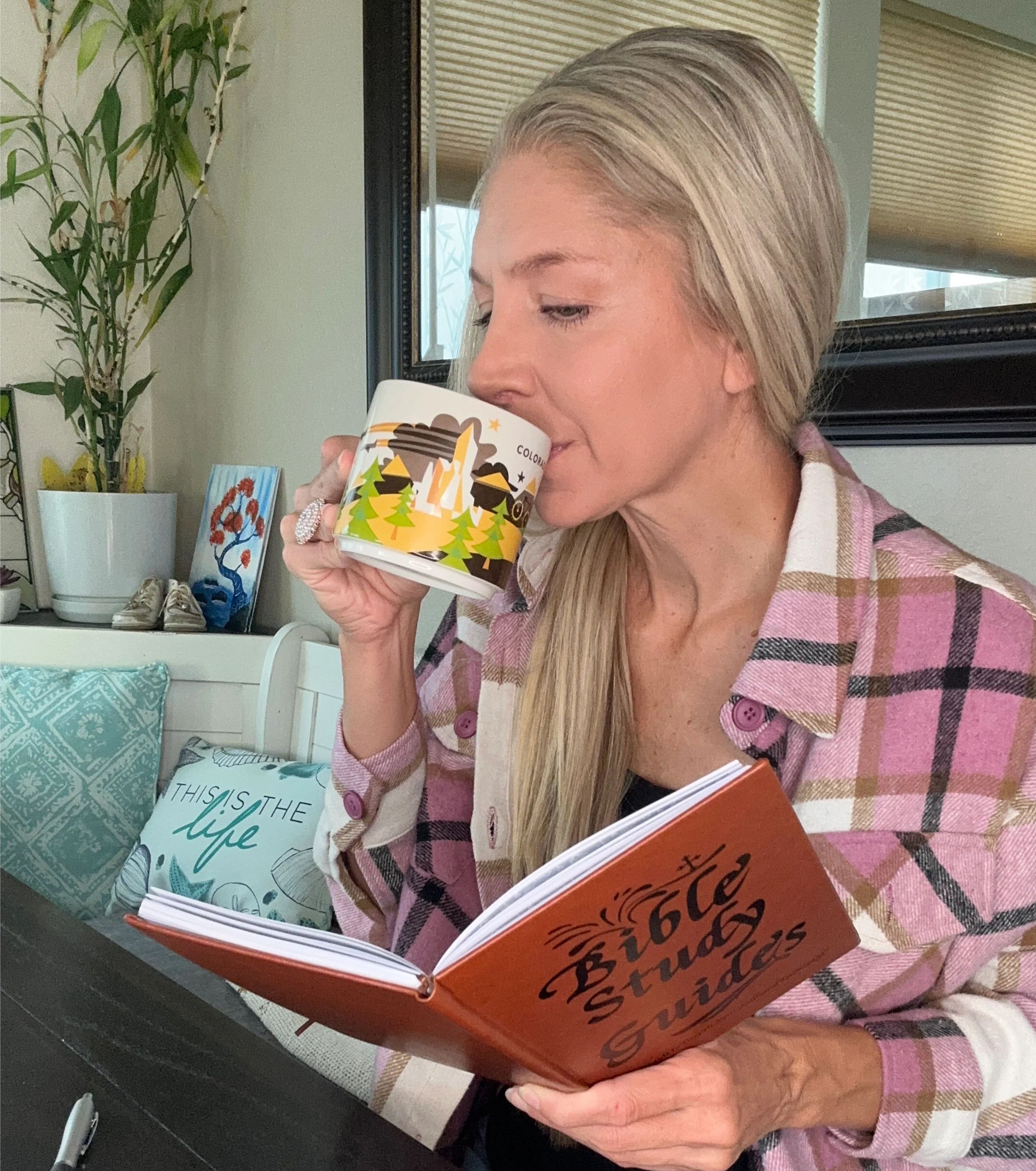 Woman reading the Bible Study Guide